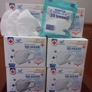 1 túi * 10 chiếc khẩu trang y tế 5d mask umino người lớn màu trắng