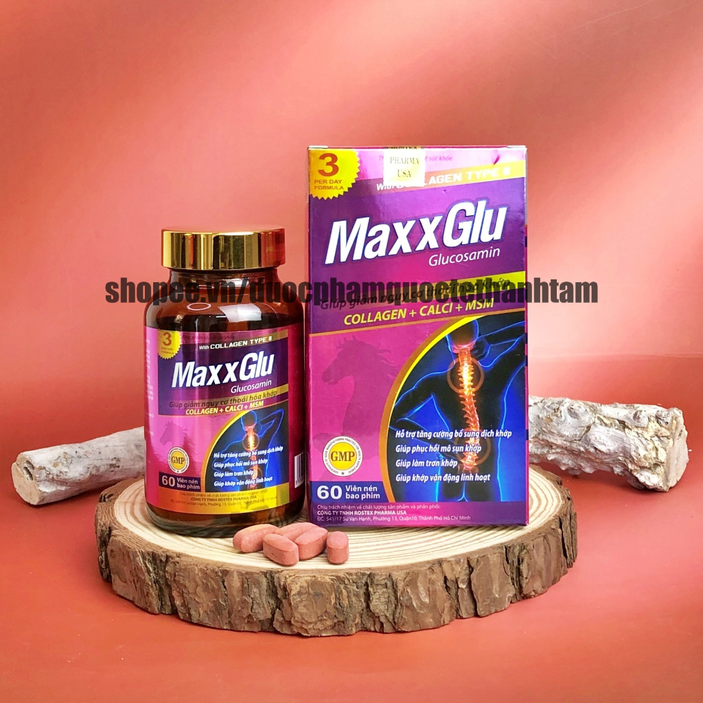 Viên uống bổ xương khớp MAXGLU bổ sung glucosamin, giảm đau nhức xương khớp - Hộp 60 viên