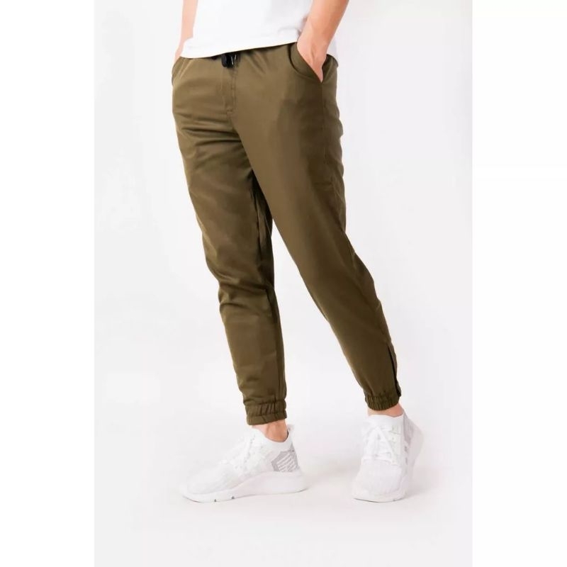 Quần jogger kaki nam nữ VETTINO trơn, bo chun gấu size M