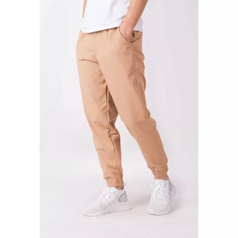 Quần jogger kaki nam nữ VETTINO trơn, bo chun gấu size M