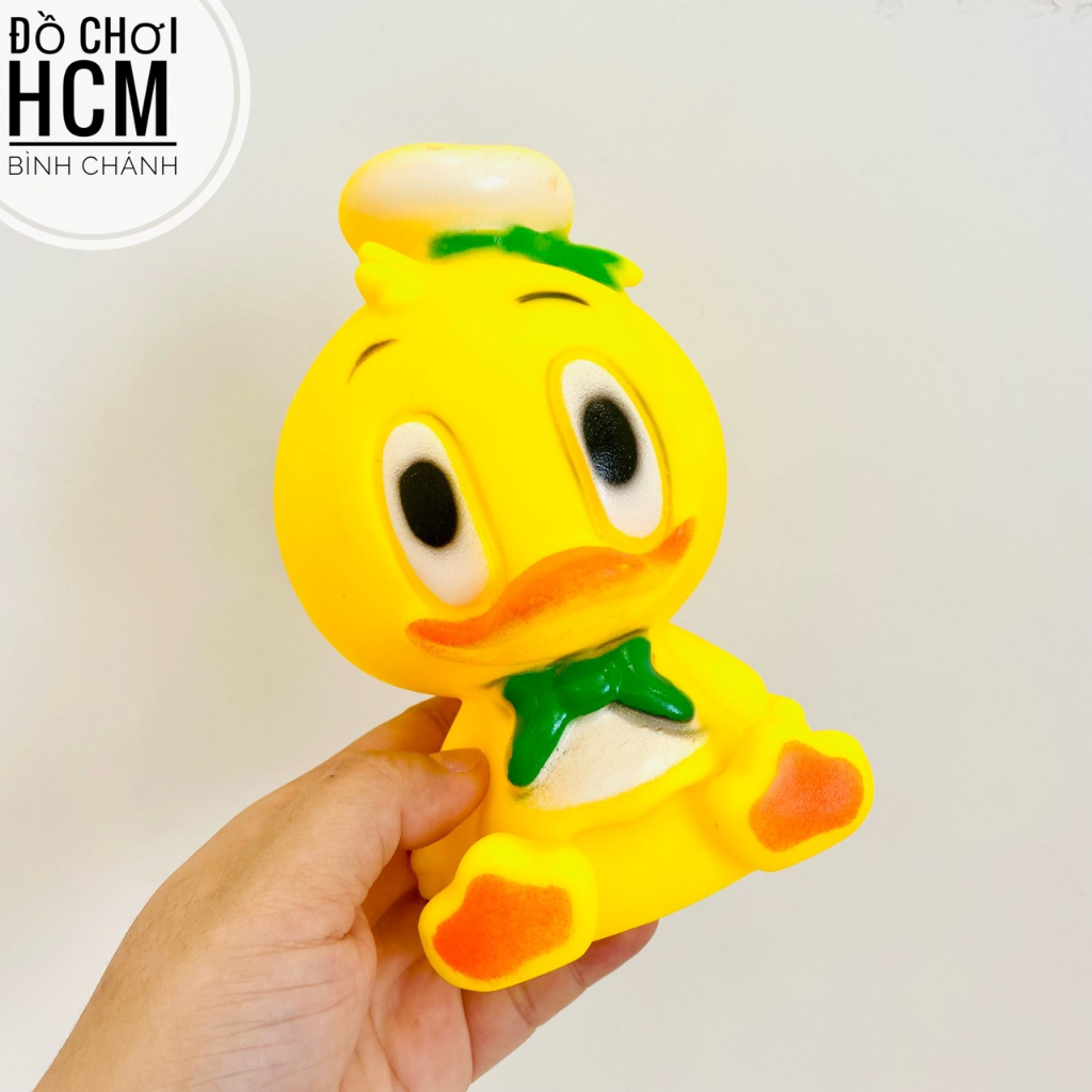 Đồ chơi thú bóp kêu chíp chíp hình Doremon, Vịt vàng cho bé cầm tay, bóp mềm giảm căng thẳng, xả stress