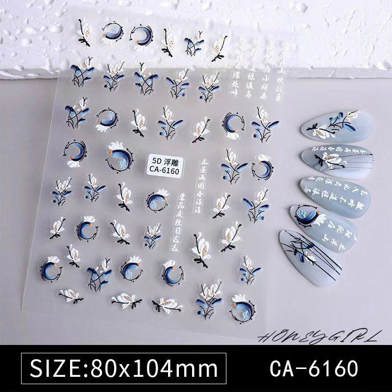 Sticker dán móng 5D cao cấp - Sticker gấu dâu