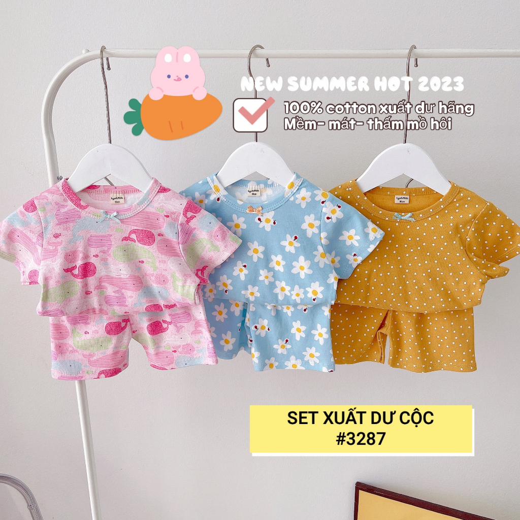 Bộ Ngắn Tay Quần Đùi Bozip Siêu Mềm Mịn Mát Cho Bé Gái - HÀNG LOẠI 1
