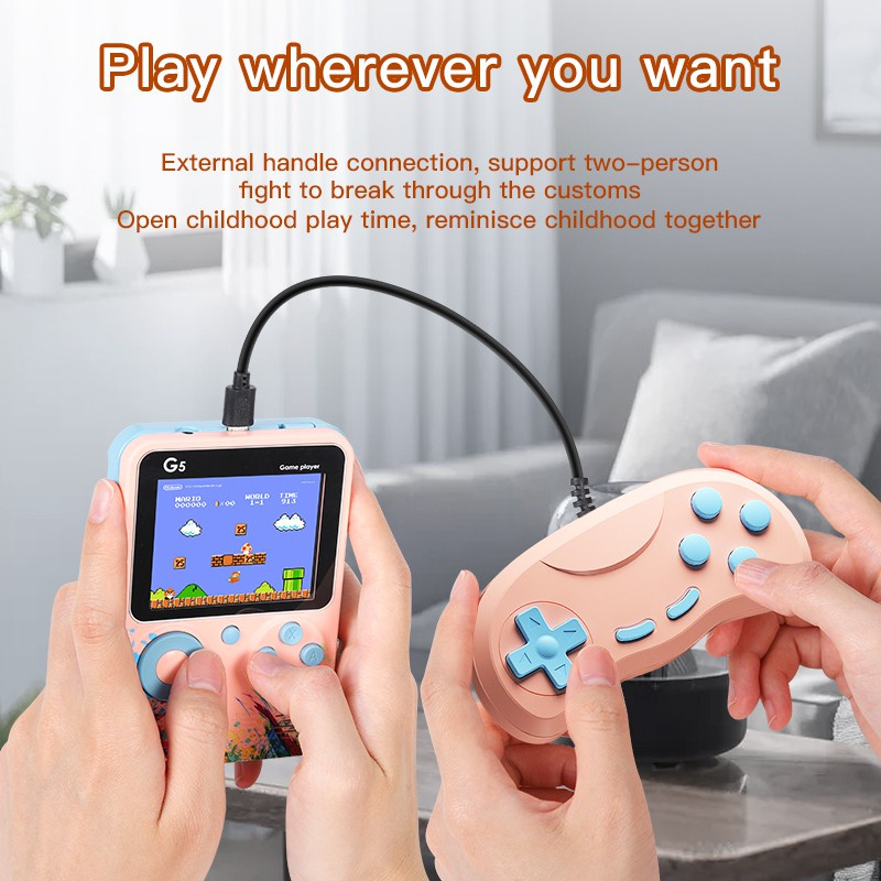 Bảng điều khiển trò chơi cầm tay G5 chứa 500 Hộp điều khiển trò chơi video chơi game cổ điển Hộp trò chơi di động