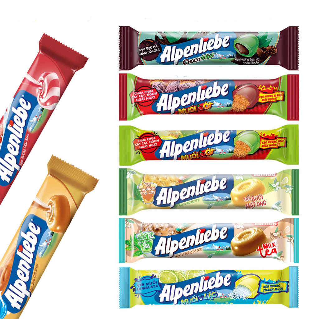 Kẹo alpenliebe đủ hương vị dạng thỏi