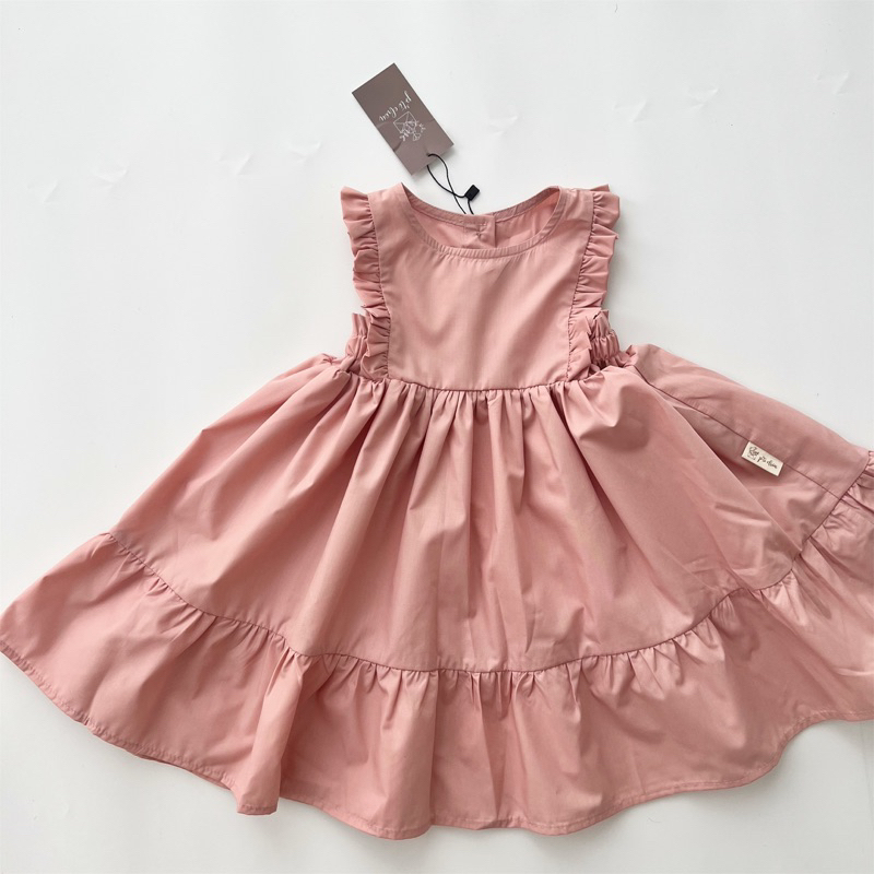 Coral dress Váy bé gái dáng dài thiết kế P'ti chou
