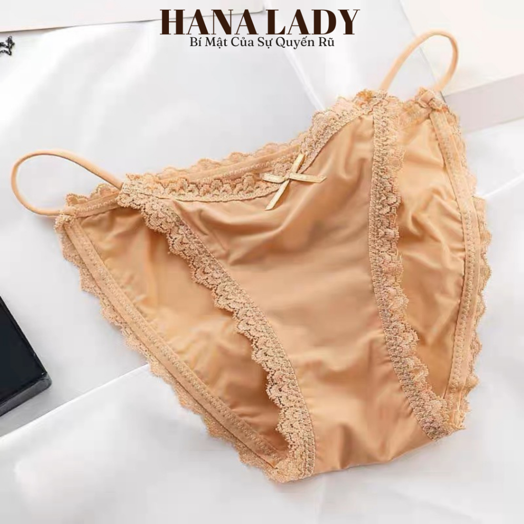 Quần lót quyến rũ - Quần chip dây thun cotton phối ren cao cấp LK097