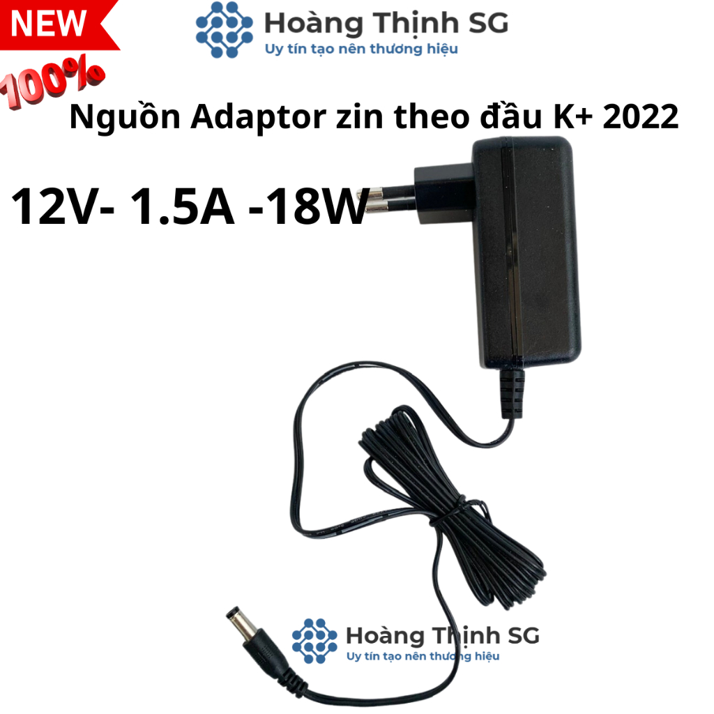 Nguồn Adaptor 12v 1.5A 18W, zin theo đầu thu K+ 2022 hàng mới
