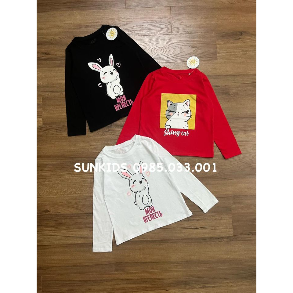 Áo thu đông bé gái hình động vật 3 màu