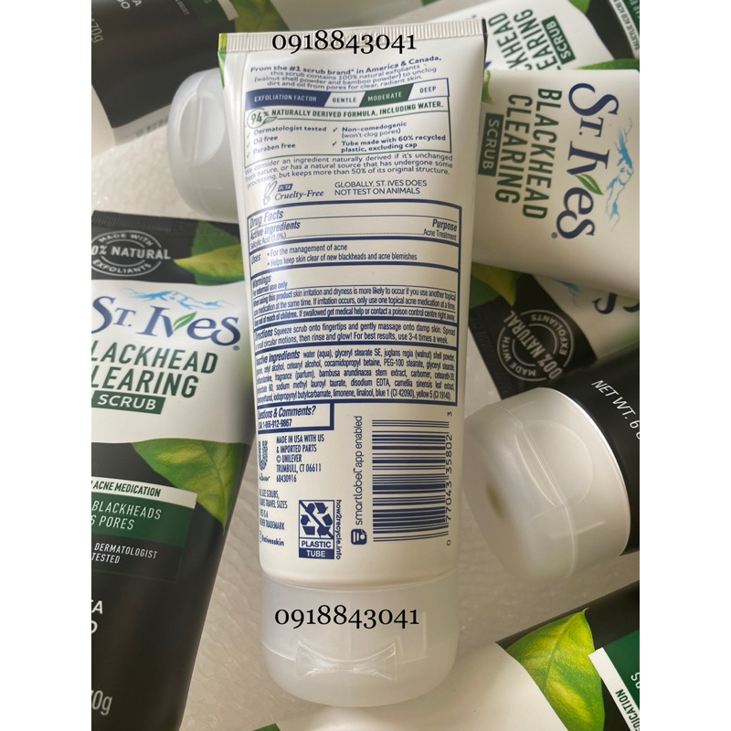 Sữa rửa mặt tẩy tế bào chết St.Ives trà xanh 170g của Mỹ