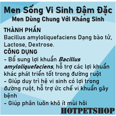 Bio Bacimax 5g - Men Vi Sinh Sống Cho Chó Mèo, Hỗ Trợ Đường Tiêu Hóa