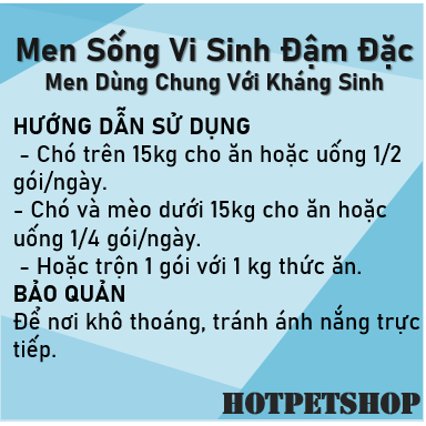 Bio Bacimax 5g - Men Vi Sinh Sống Cho Chó Mèo, Hỗ Trợ Đường Tiêu Hóa