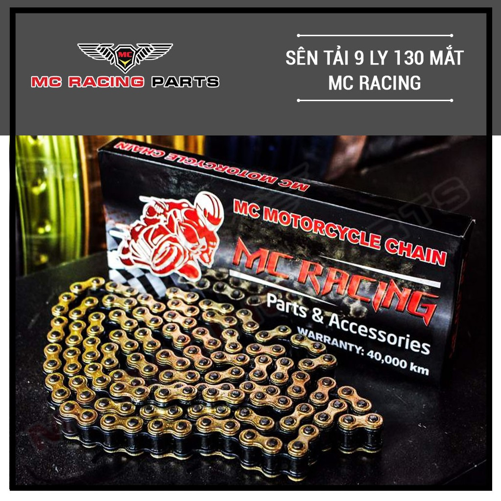 Sên Tải MC Racing 9Ly Tán Đúc Màu Vàng Keng