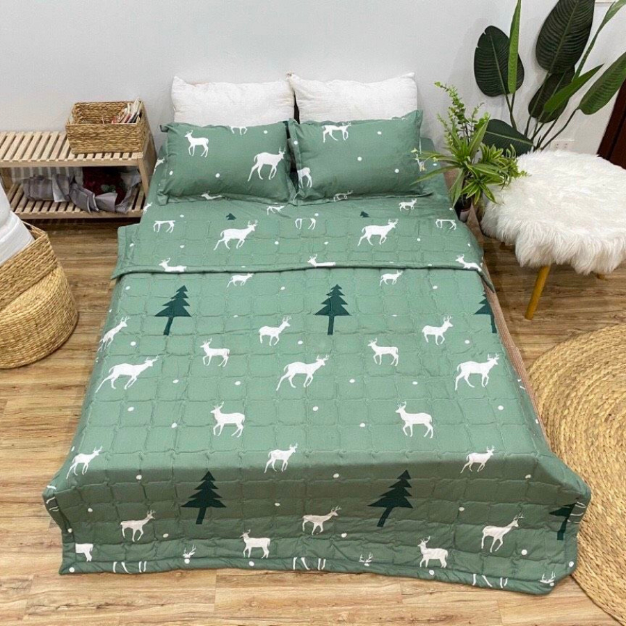 (Hot trend) Bộ chăn ga gối hè 5 món cotton poly Ánh Nguyệt Bedding, chăn hè trần bông họa tiết đáng yêu - Vũ trụ, Hoa,..