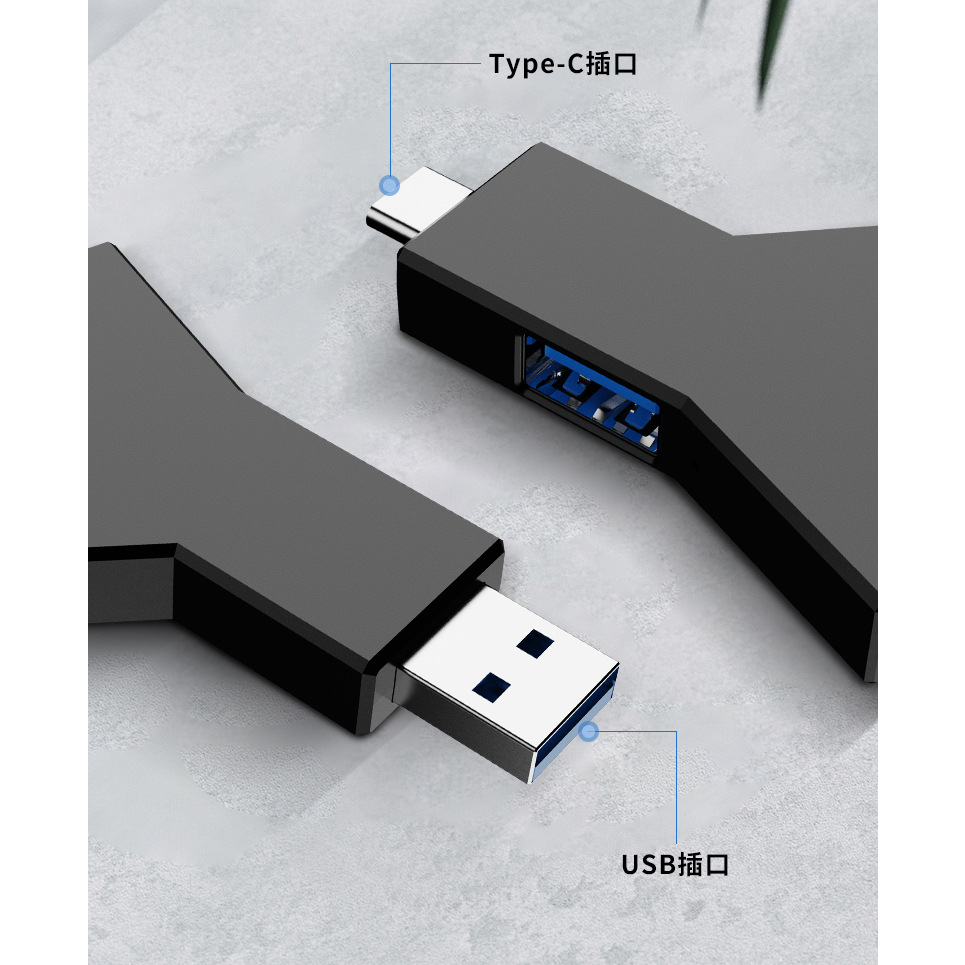 Bộ Chia 3 Cổng USB HUB Type C Cho Laptop PC ( Cổng USB Mở Rộng Kết Nối Đa Năng Truyền Data Tốc Độ Cao, Nhỏ Gọn )