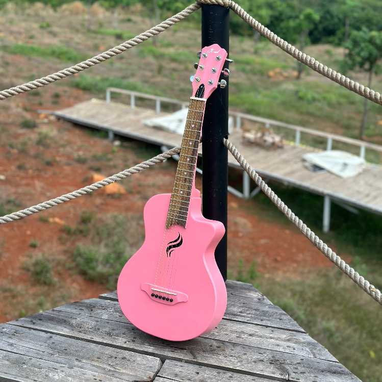 [MÃ giảm 40K]Đàn Guitar Mini Acoustic Mã Pink DC-02 Chính Hãng ST.Real Guitar Sài Thành Kích Thước 80cm Size 1/2