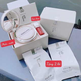 Set cushion Whoo Radiant White Moisture Cushion Foundation special set làm sáng da, căng bóng mướt mịn tông 21