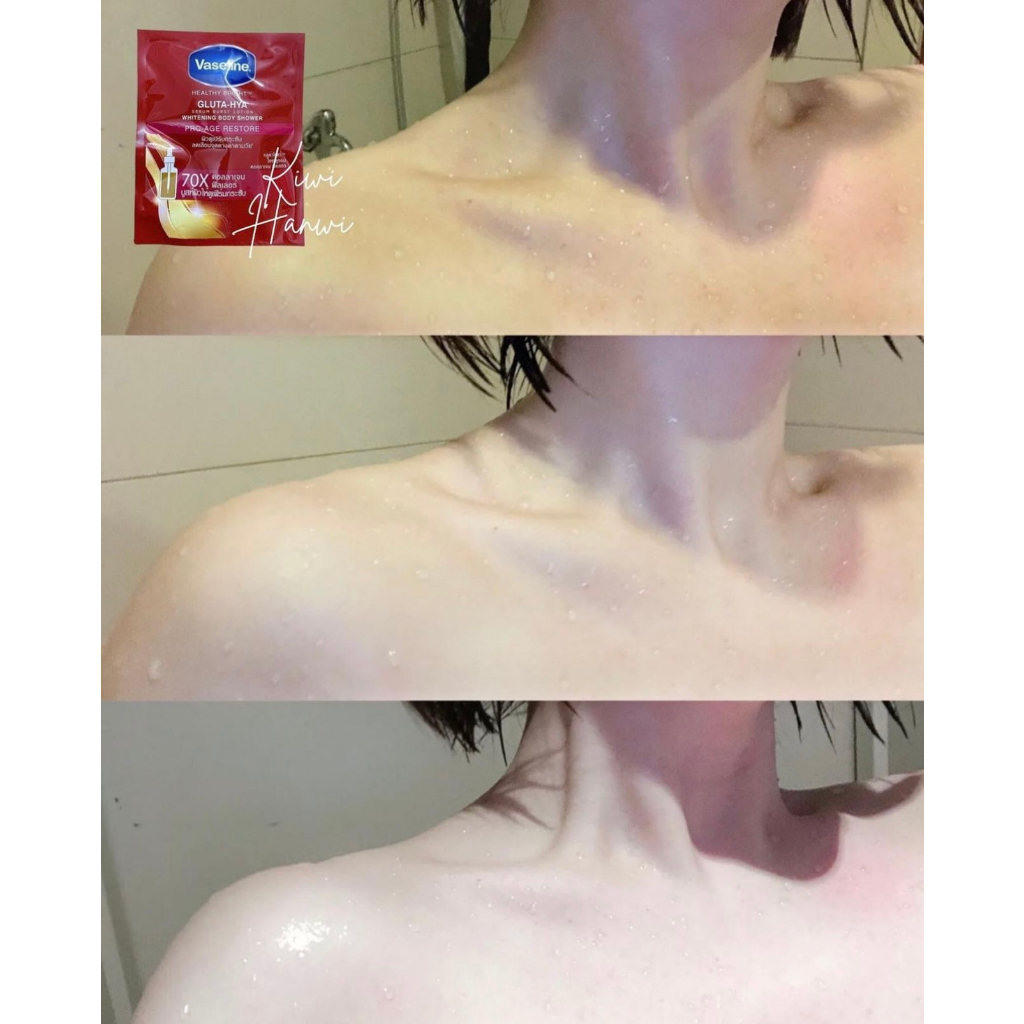 Kem tắm trắng da Vaseline Thái Lan whitening body shower 120gr - Dạng gói