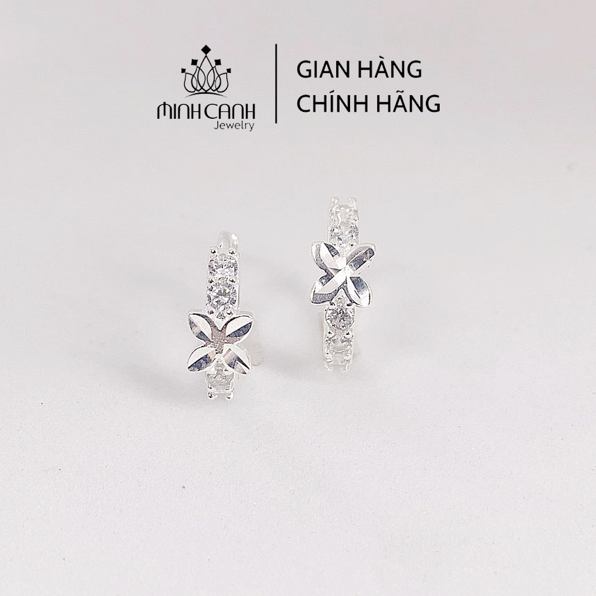 Bông Tai Bấm Tròn Đá Mix Hoa - Minh Canh Jewelry