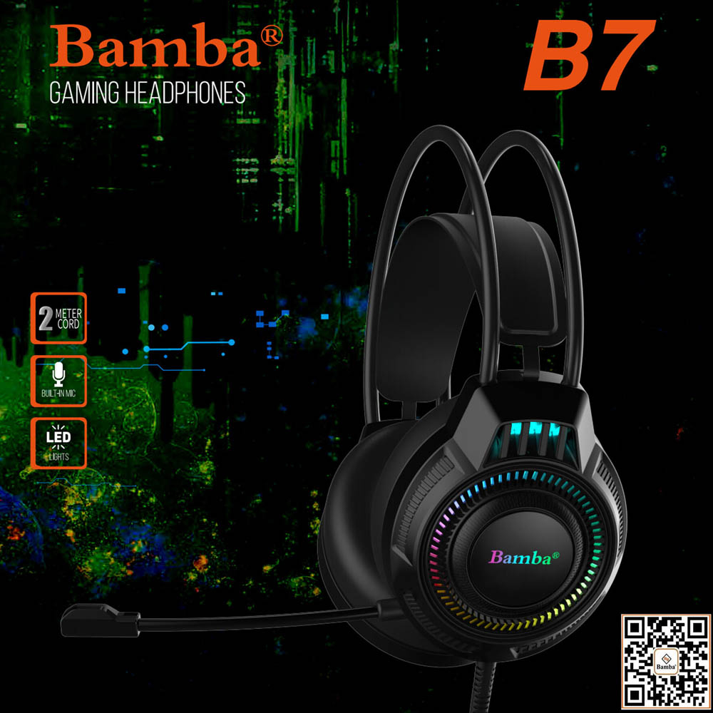 Tai Nghe chụp tai chuyên game có dây Bamba B7 Led Rgb