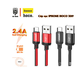 Dây sạc hoco x89, cáp sạc nhanh 20w, dây sạc nhanh 20w sạc nhanh 3a, cáp sạc hoco bọc dù dài 1m, hitechofficialstorevn