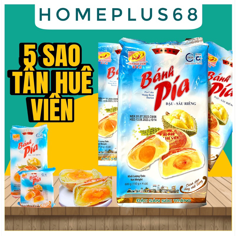 (Date: 06/11/23) BÁNH PÍA TÂN HUÊ VIÊN 5 SAO - 600 GAM - ĐẬU XANH SẦU RIÊNG 1 TRỨNG