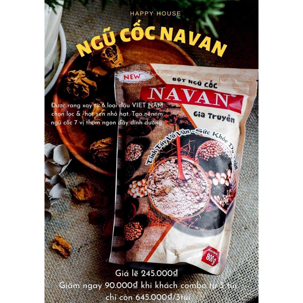 Ngũ cốc Navan mẫu mới nhất giúp lợi sữa, cung cấp dinh dưỡng cần thiết (Túi 800g và Hộp 500g)