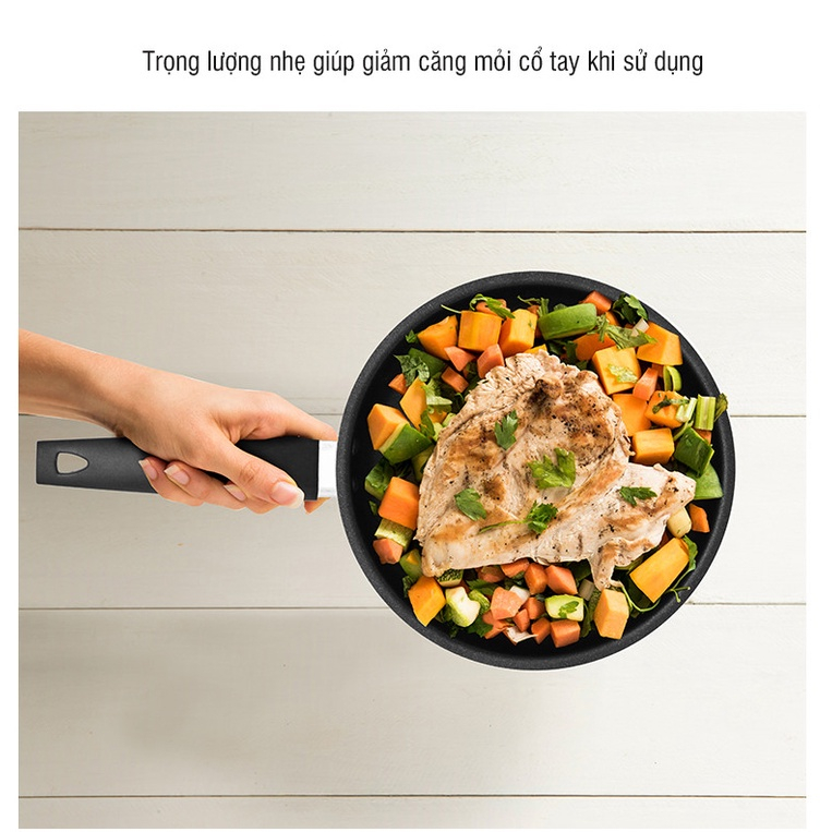 Bộ 2 chảo LocknLock Easy Frypan Chảo cạn 24cm + Chảo lòng sâu 26cm LEY1243S2 KHÔNG DÙNG BẾP TỪ, Hàng Chính Hãng - K-MALL