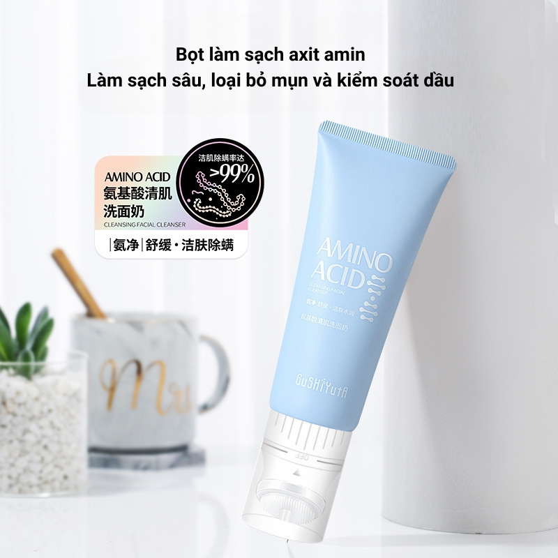 Sữa Rửa Mặt Tạo Bọt Kèm Đầu Massage Silicon Rửa Sạch Sảng Khoái Dưỡng Ẩm Cho Nam Nữ 120ml