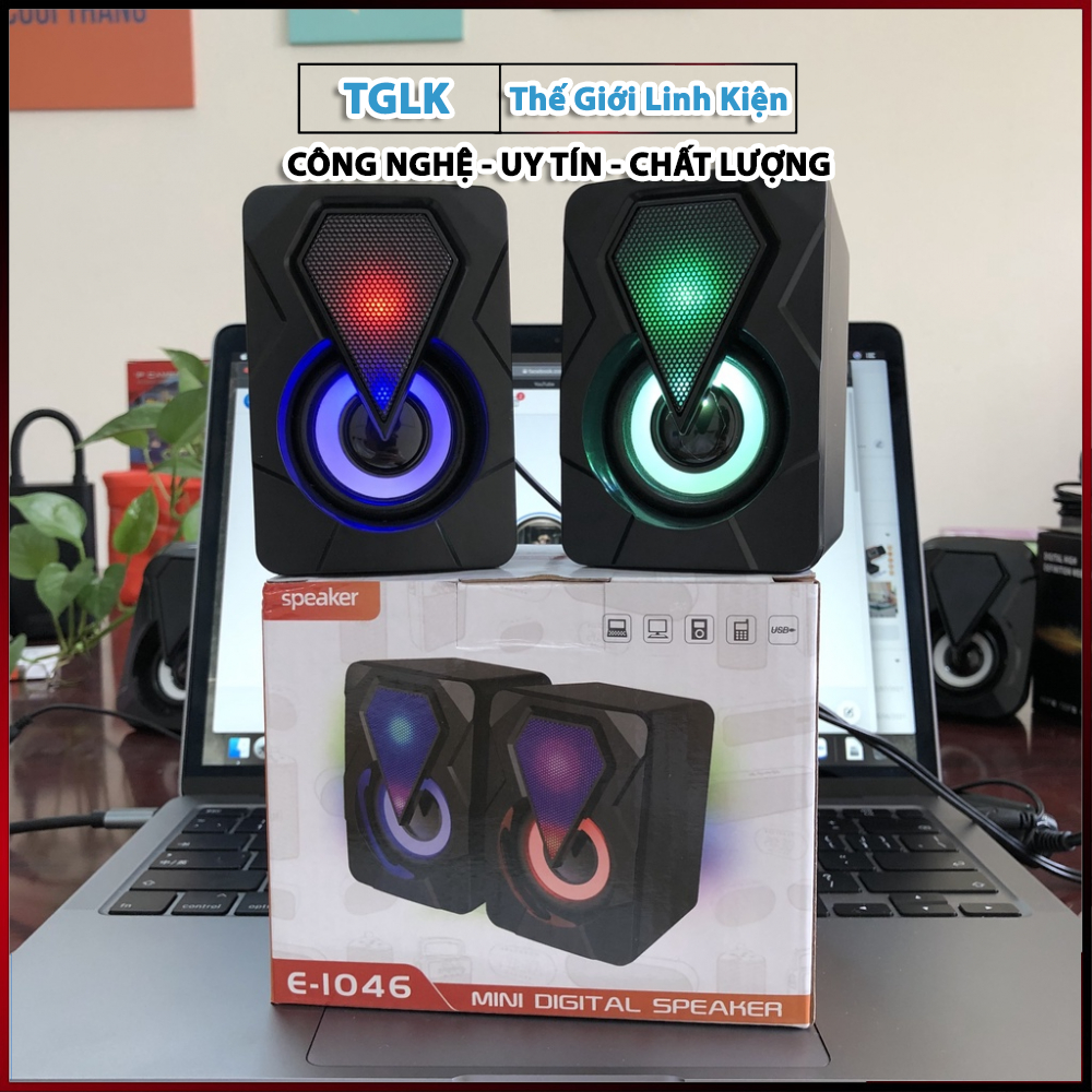 Loa Máy Tính 2.0 Speaker Y-9077 Mini LED RGB Mới Chính Hãng