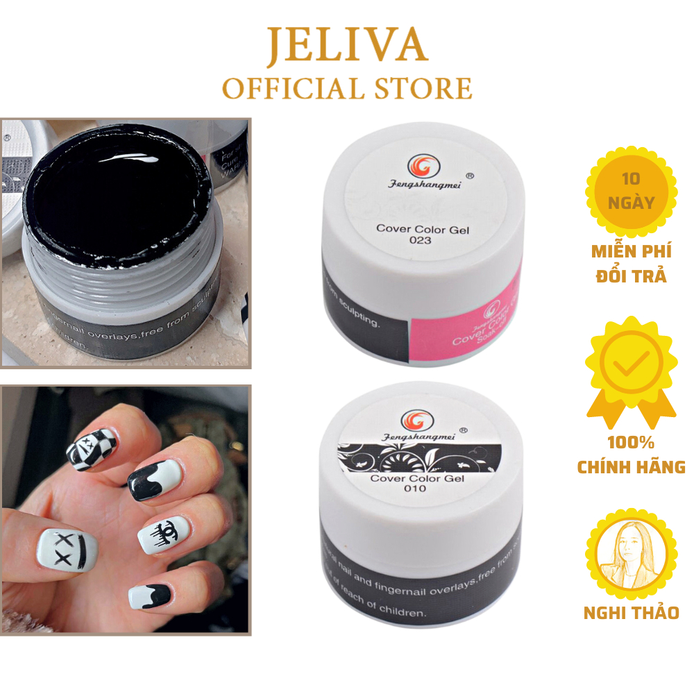 Gel vẽ đen trắng nail siêu đặc JELIVA