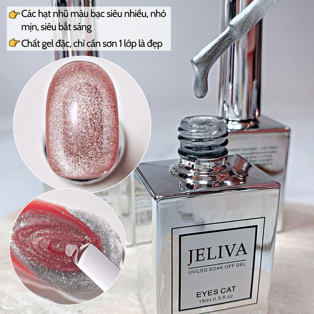 Sơn mắt mèo kim cương bạc JELIVA 15ml