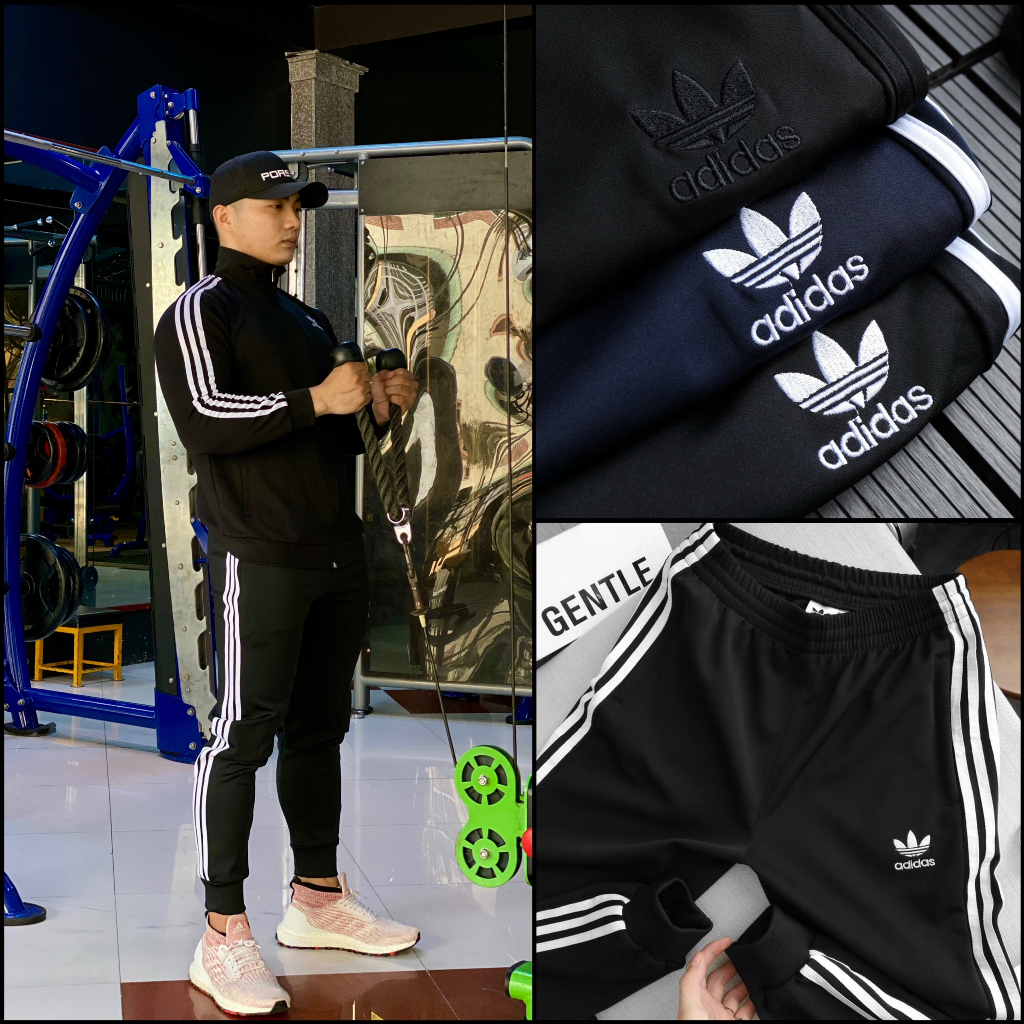 Quần Jogger ADIDAS 3 sọc ống bo, Quần Thun Dài Nam Cao Cấp