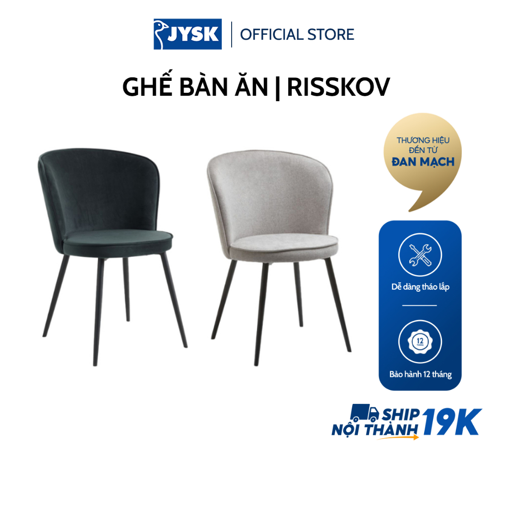 Ghế bàn ăn | JYSK Risskov | kim loại/polyester | nhiều màu | R58xS60xC82cm