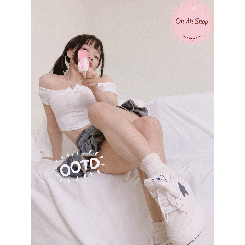 🍓  Giày Nữ Đi Học Giày Vải Canvas Hoạ Tiết Ngôi Sao Hàng Loại 1