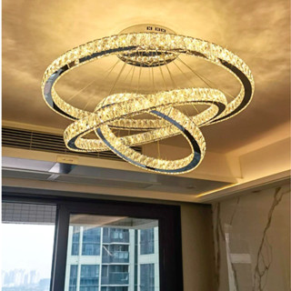 Đèn Chùm Pha Lê Thả Trần 3 Vòng Trang Trí, Đèn Thả Pha Lê Trang Trí Hiện Đại, Sang Trọng