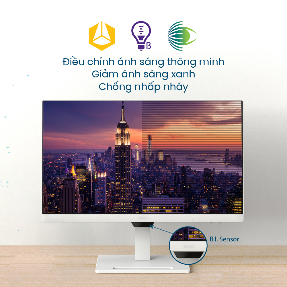 Màn hình máy tính BenQ GW2790QT bảo vệ mắt công thái học 27 inch 2K QHD USB-C phù hợp làm việc văn phòng và giải trí