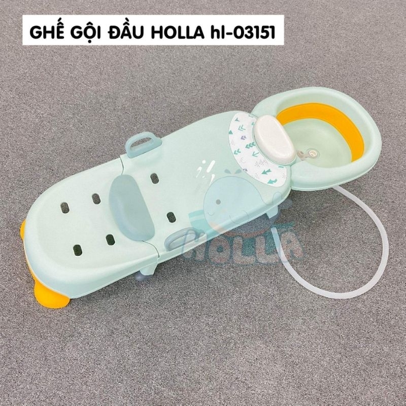 Ghế gội đầu em bé,Ghế gội đầu 4 nấc điều chỉnh HOLLA có TAY VỊN cho bé chính hãng