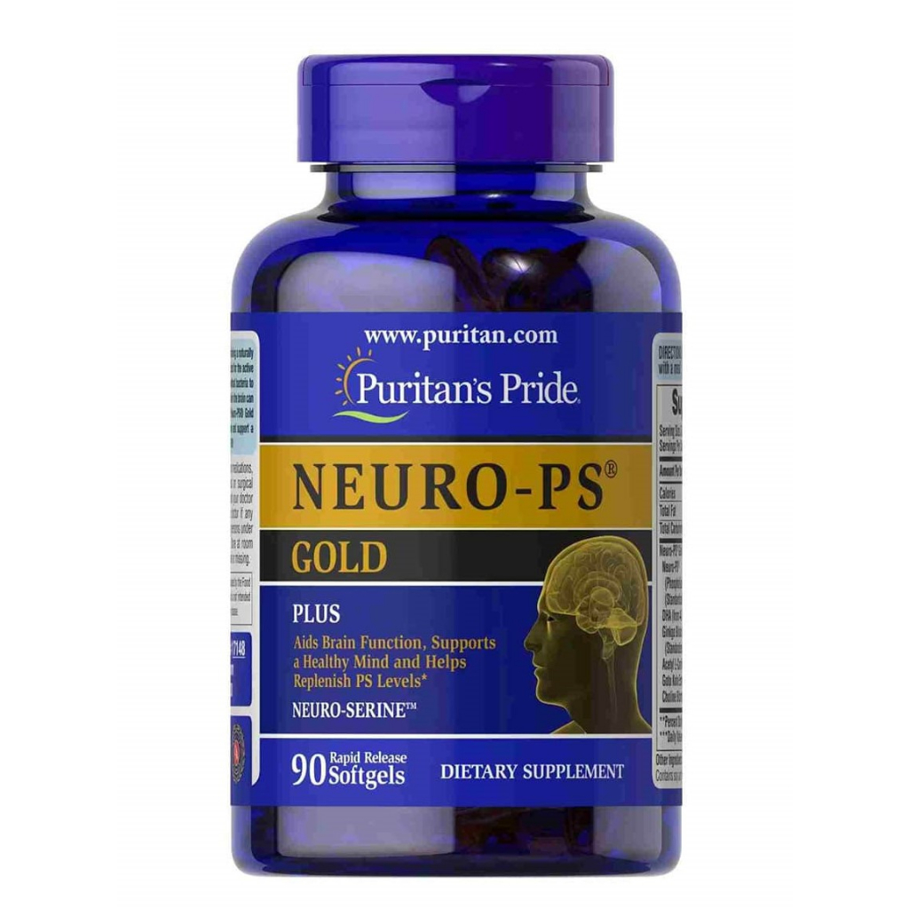Viên Uống Bổ não, Cải Thiện Trí Nhớ Neuro -PS Gold 90 viên Puritan's Pride của Mỹ