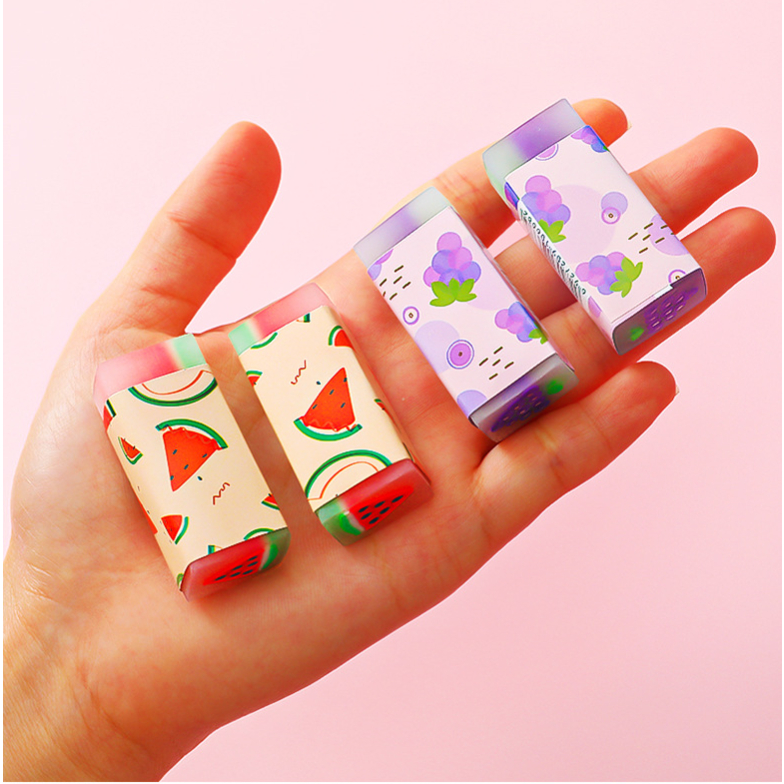 Gôm tẩy bút chì hình trái cây, cục tẩy xóa viết chì hình hoa quả thiết kế độc đáo mới lạ, bắt mắt, hương thơm nhẹ nhàng