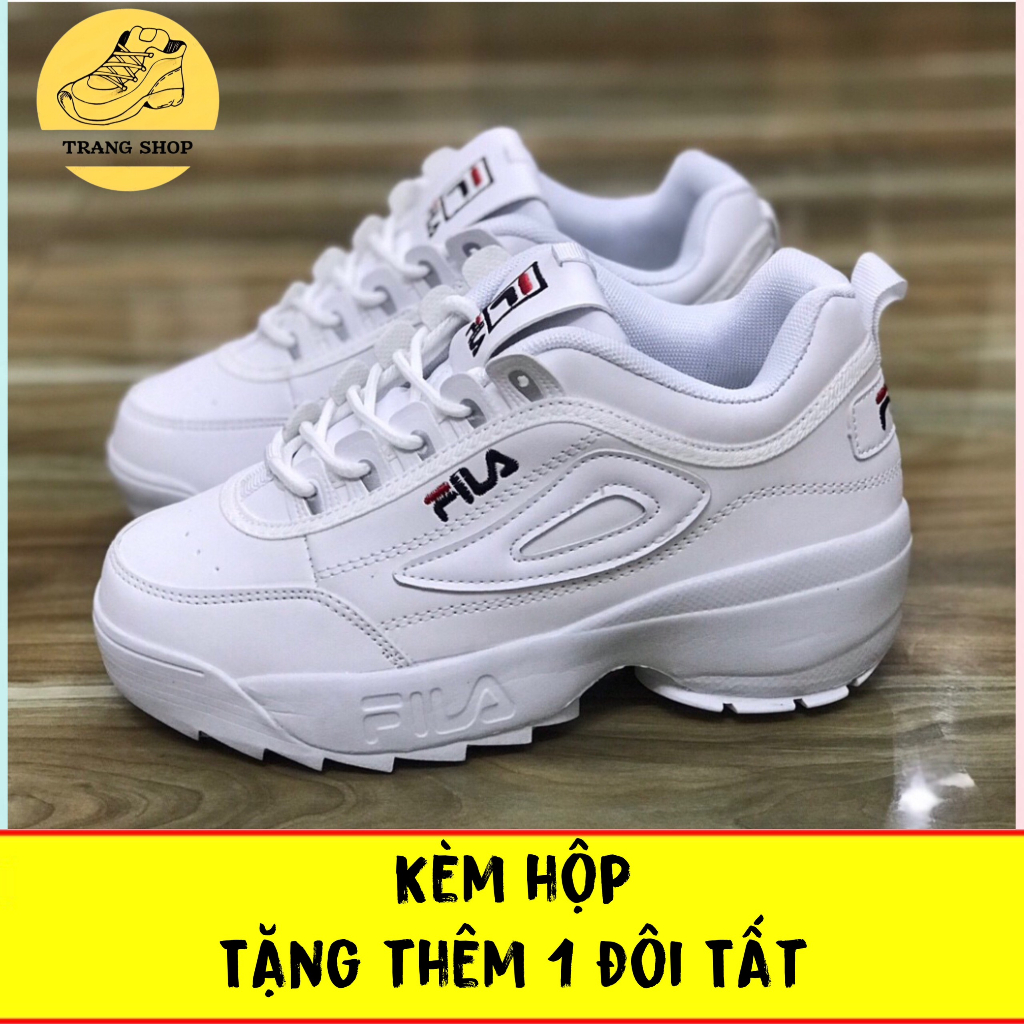 FULL BOX, BILL + TẶNG THÊM LỌ VỆ SINH GIÀY - Giày thể thao nam nữ fila trắng, size 36-43. .