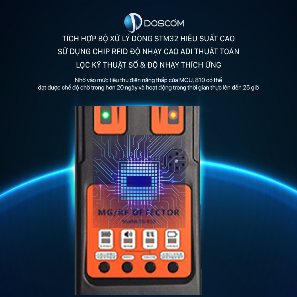 Doscom Dos1 - Thiết Bị Dò Chuyên Dụng Phát Hiện Máy Ghi Âm, Máy Định Vị GPS, Camera Mini - Độ Nhạy Cao