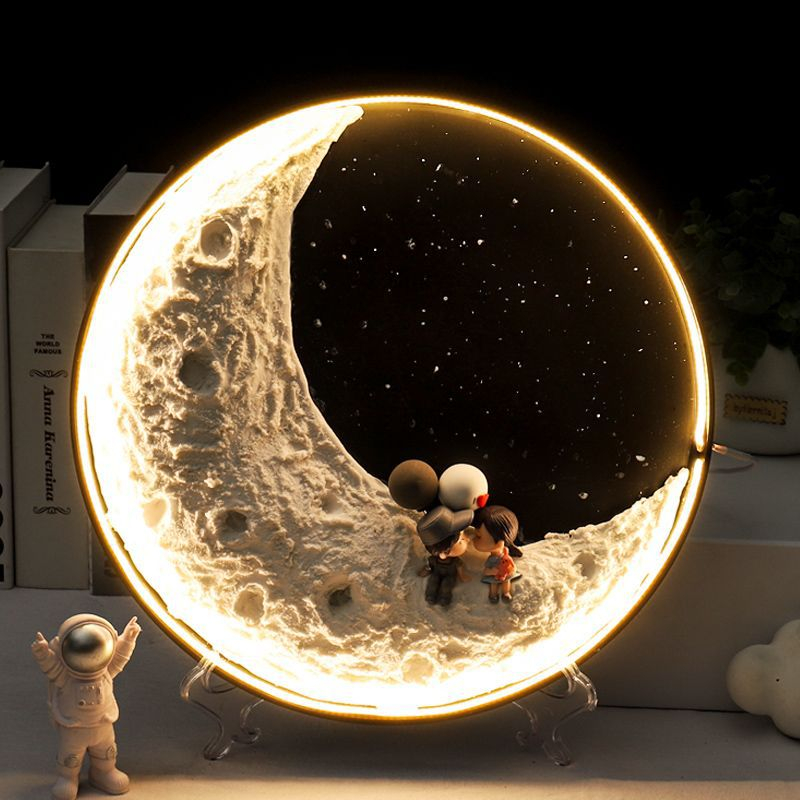 ĐÈN LED GẮN TƯỜNG hình mặt trăng DIY - Decor trang trí phòng ngủ, phòng khách, sảnh phong cách hiện đại sang trọng