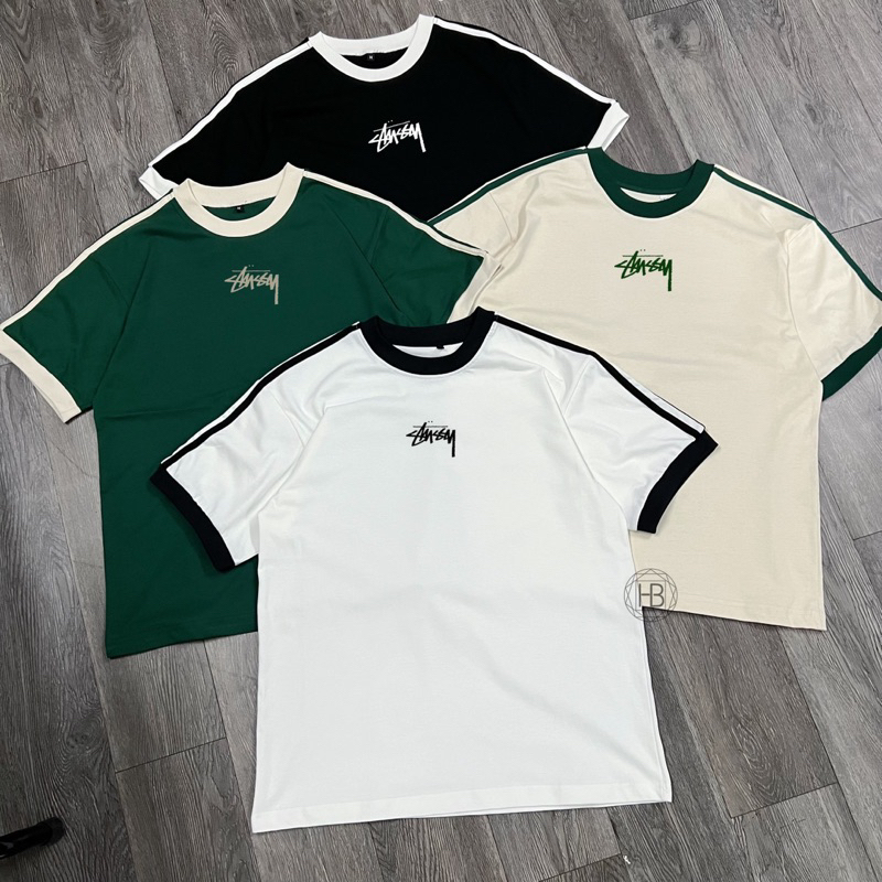 Áo thun Raglan Stussy &amp; Adidas Viền Tay