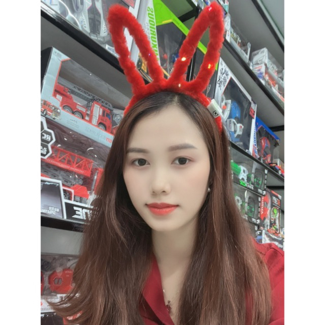 Cài tóc, bờm tóc tai thỏ phát sáng 3 chế độ dùng để hoá trang Halloween vô cùng dễ thương