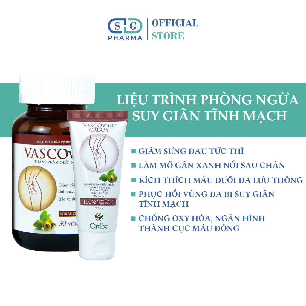 Combo Sản Phẩm Hỗ Trợ Cải Thiện Suy Giãn Tĩnh Mạch Vascovein Dân Khang