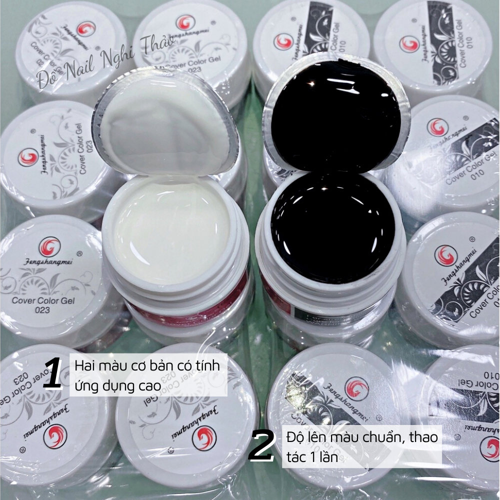 Gel vẽ nail trắng đen siêu đặc NGHI THẢO