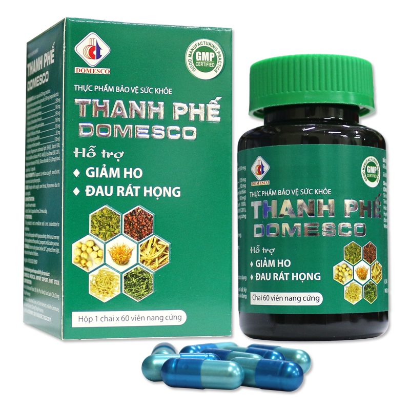 THANH PHẾ DOMESCO GIẢM HO - CHAI 60 VIÊN - DOMESCO