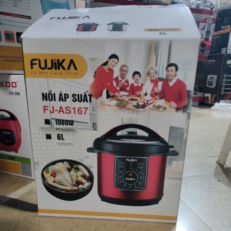 Nồi áp suất điện đa năng Media - Fujika. Dung tích 6 lít. Tặng kèm khay hấp. Hàng chính hãng bảo hành 12 tháng