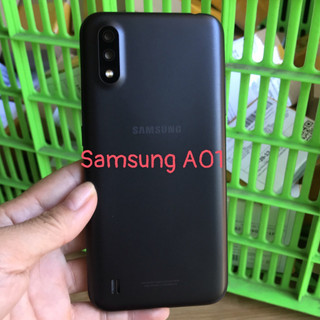 Bộ vỏ sườn Galaxy Samsung A01 zin (gồm lưng ,xườn ,nút bấm, kính camera)